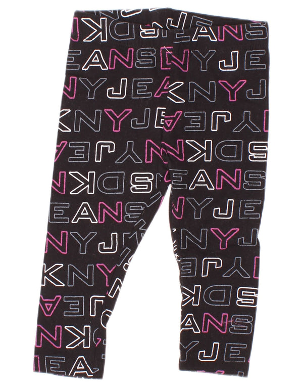 Leggings grafici Dkny per bambina 9-12 mesi in cotone nero