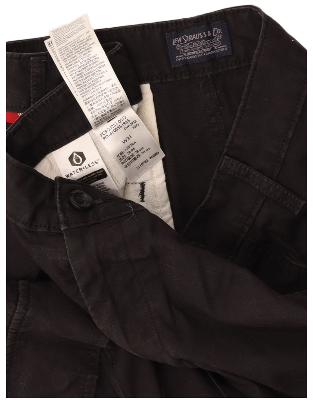LEVI'S Mens Cargo Shorts W31 Medium Black Cotton