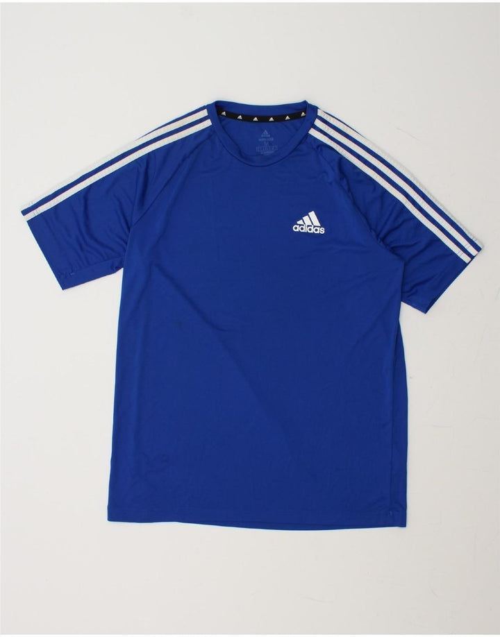 ADIDAS Mens Aeroready T-Shirt Top Medium Blue Polyester Vintage Adidas and Second-Hand Adidas from Messina Hembry 