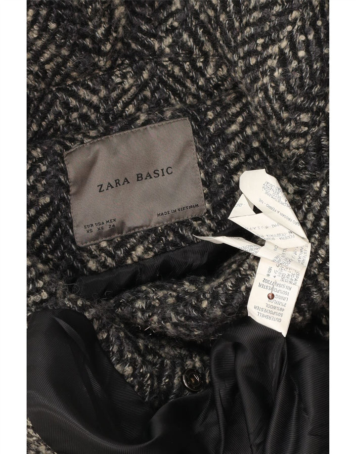 Cappotto Zara da donna UK 6 XS poliestere grigio a spina di pesce