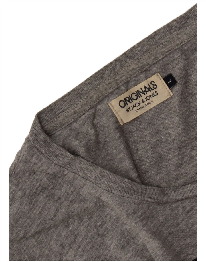 Jack & Jones T-shirt grafica da uomo grande grigia