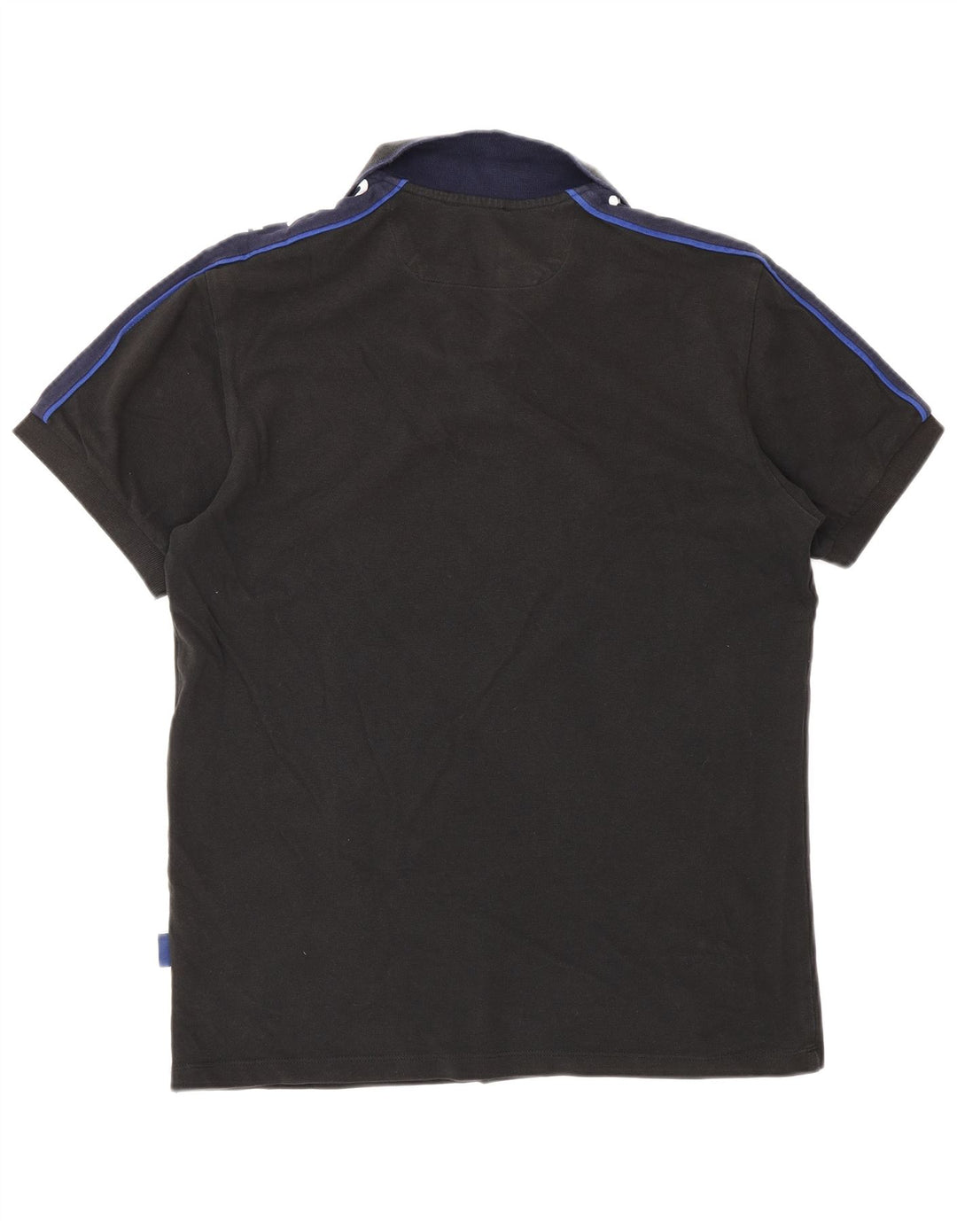 Polo grafica da uomo Gas in cotone color block medio nero