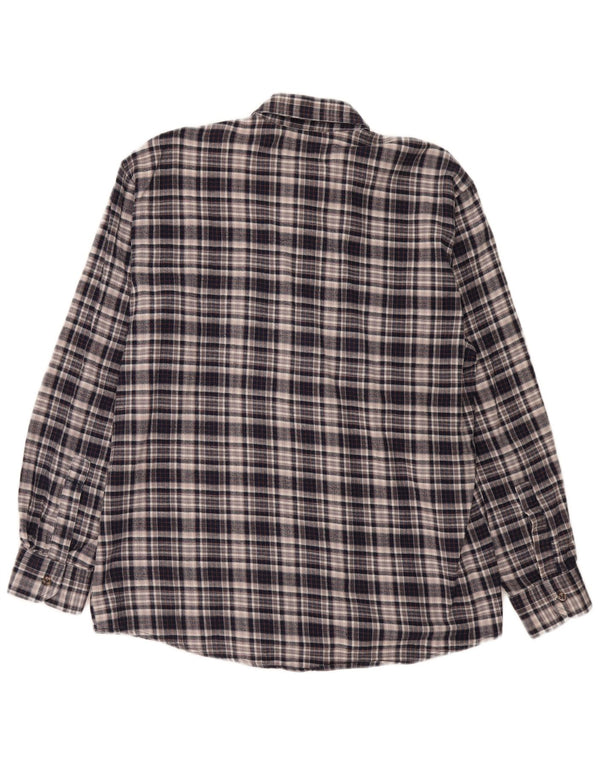 Camicia da uomo in flanella del progetto europeo Cotone medio a quadri blu navy
