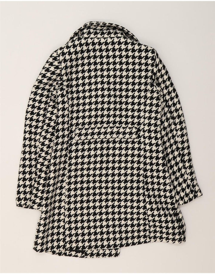 Cappotto doppiopetto da donna Oasis UK 8 piccolo poliestere pied de poule nero