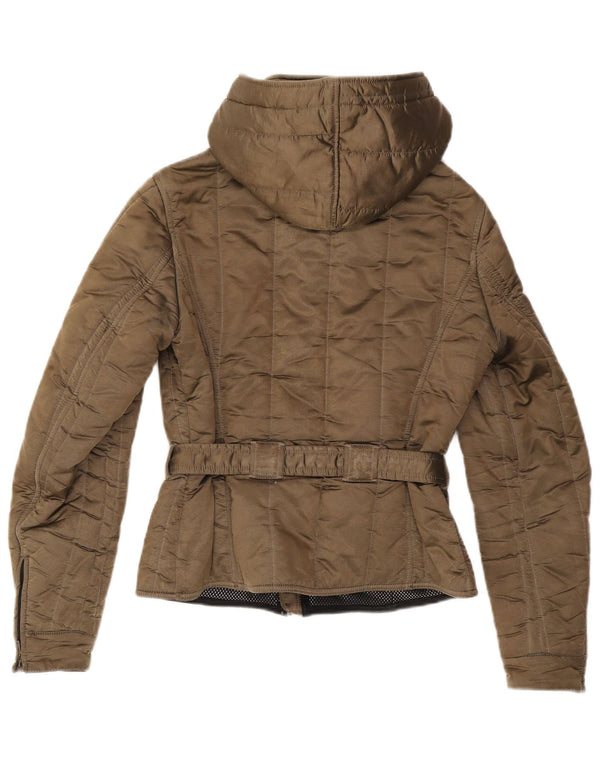 Giacca trapuntata con cappuccio da donna Refrigiwear UK 14 Poliammide marrone medio