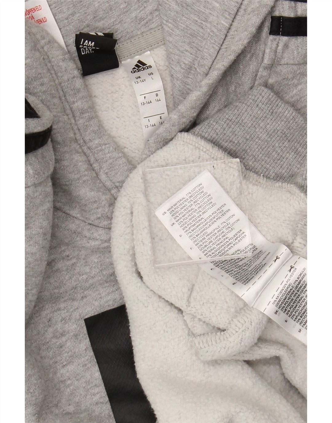 Felpa con cappuccio grafica ADIDAS per ragazzi 13-14 anni in cotone grigio