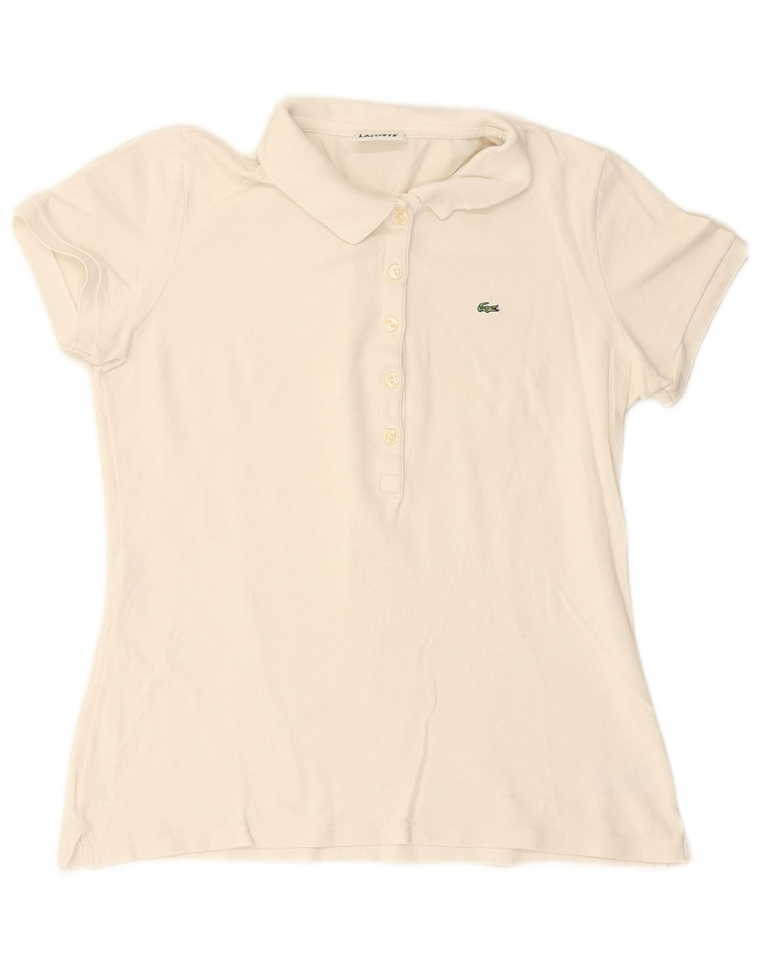 Polo da donna LACOSTE taglia 44 grande cotone bianco