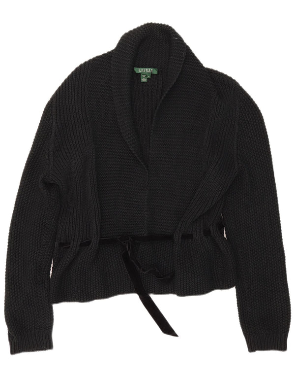 Maglione cardigan da donna Ralph Lauren UK 18 XL cotone blu navy