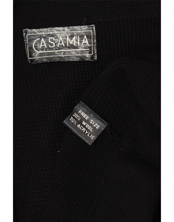 Casamia Maglione cardigan aperto lungo da donna Taglia unica Nero Paisley