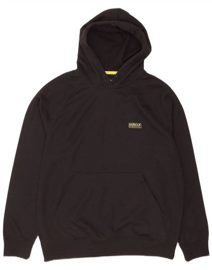 Felpa con cappuccio da uomo Barbour XL poliestere nero