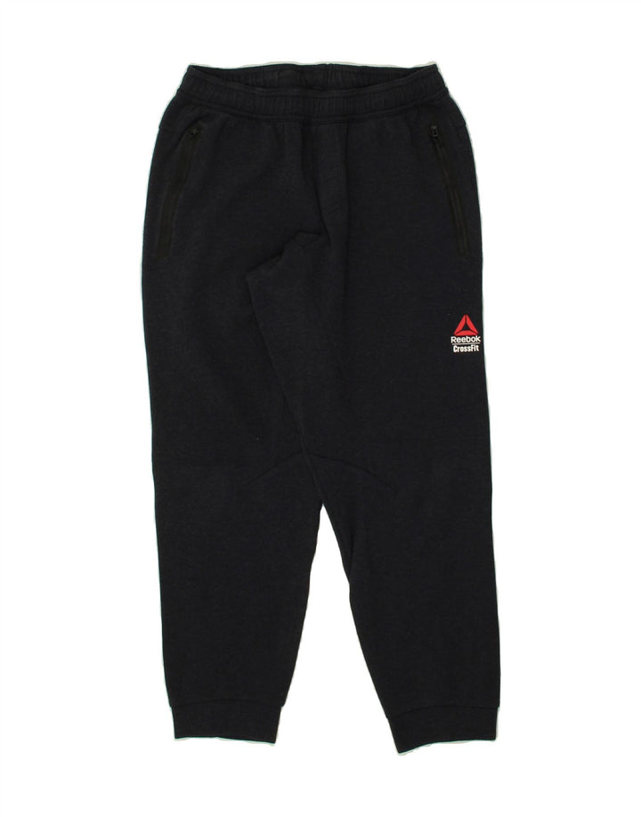REEBOK Mens Tracksuit Trousers Joggers Small Navy Blue Cotton | Vintage Reebok | Thrift | Second-Hand Reebok | Used Clothing | Messina Hembry 