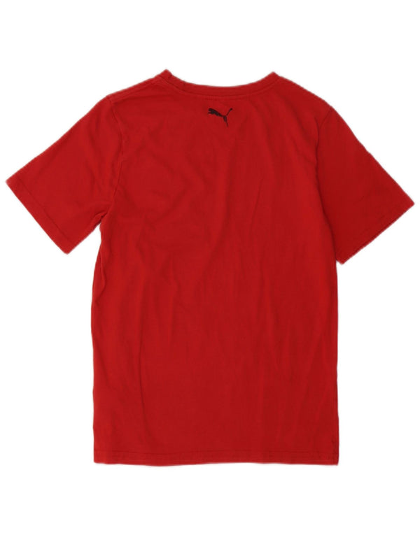 T-shirt grafica PUMA da bambino 10-11 anni in cotone rosso medio
