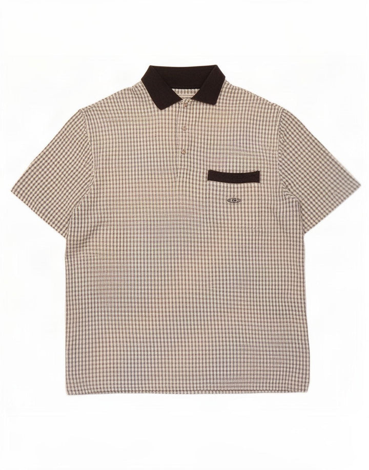 Camicia pullover a maniche corte da uomo Cotton Republic a quadri bianchi grandi
