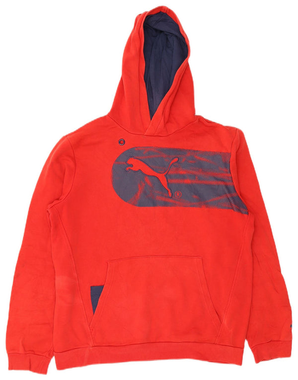Felpa con cappuccio grafica da ragazzo Puma 15-16 anni 2XL Cotone rosso