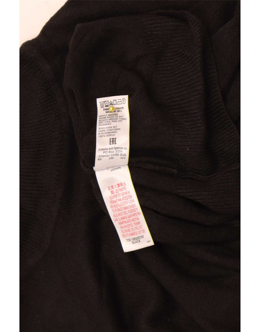 Maglione maglione a collo alto da donna Marks & Spencer UK 16 grande acrilico nero