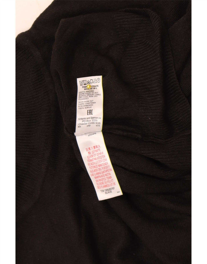 Maglione maglione a collo alto da donna Marks & Spencer UK 16 grande acrilico nero