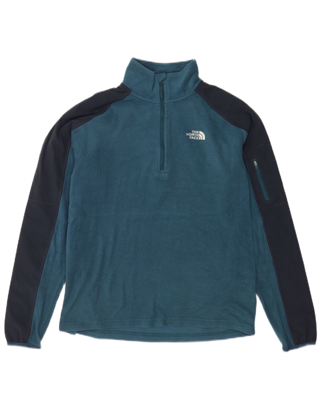 Maglione in pile da uomo con zip e collo The North Face piccolo blu in poliestere color block