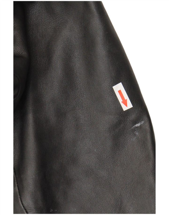 Giacca in pelle vintage da uomo UK 40 grande in pelle nera