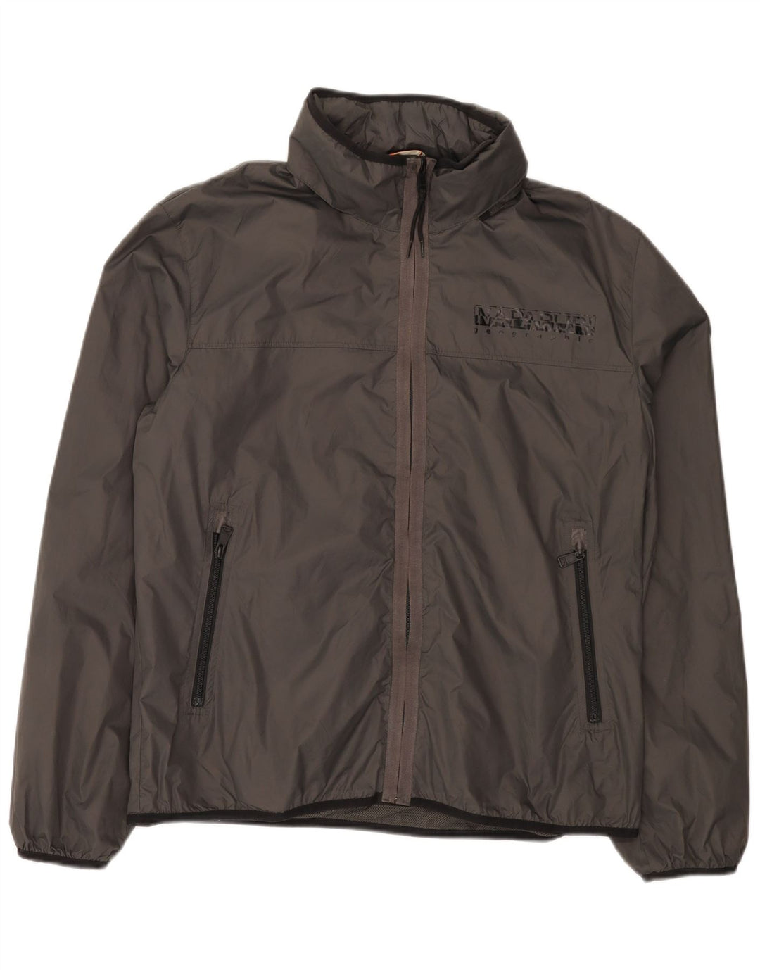 Giacca antipioggia da uomo con cappuccio Napapijri UK 42 XL Poliammide grigia
