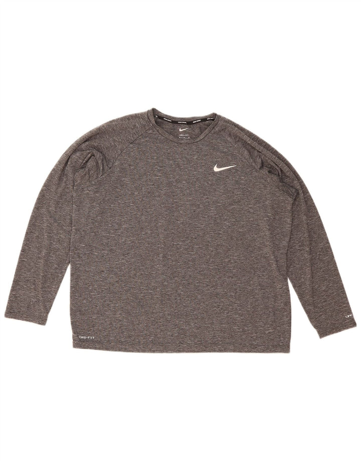 Top Nike Dri Fit da uomo a maniche lunghe XL grigio screziato