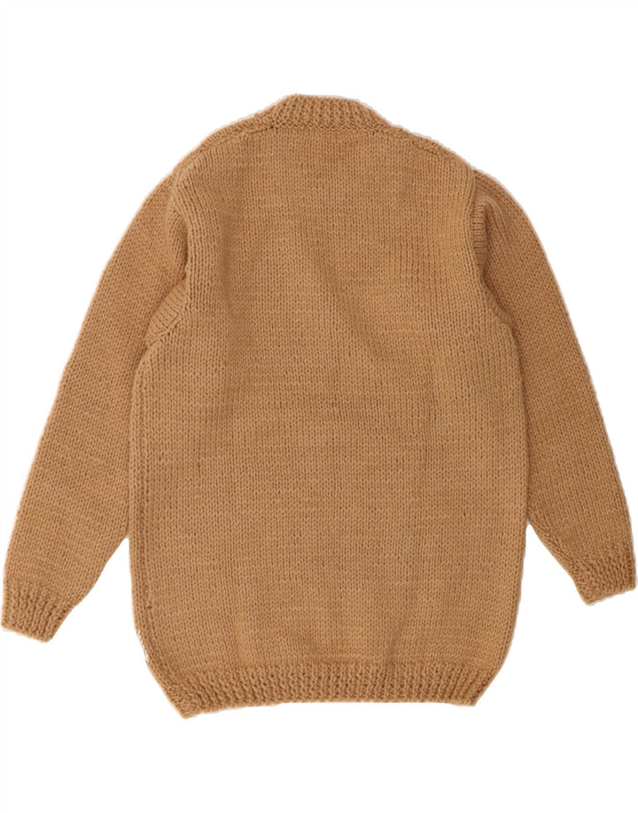 VINTAGE Womens Crew Neck Jumper Sweater UK 14 Medium Brown Geometric Vintage Vintage and Second-Hand Vintage from Messina Hembry 