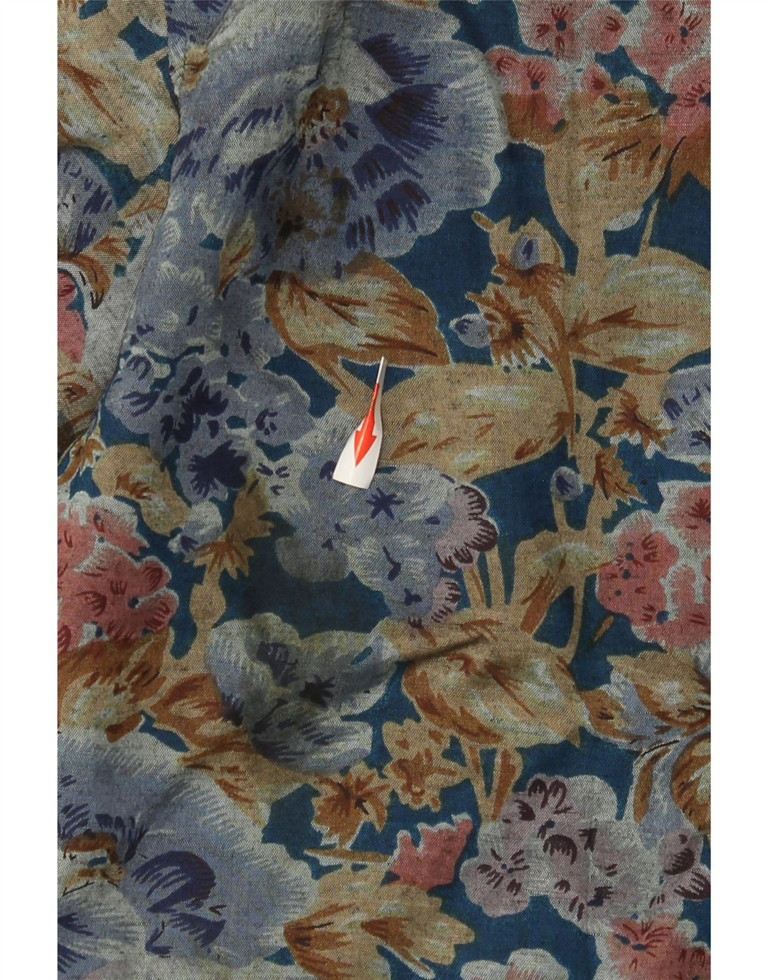 Camicia vintage da uomo ampia in viscosa floreale multicolore