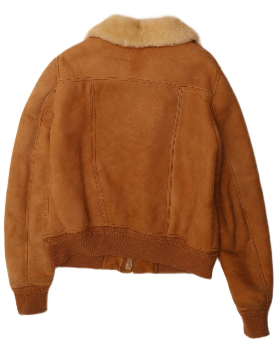 Giacca in shearling vintage da uomo UK 36 piccola beige