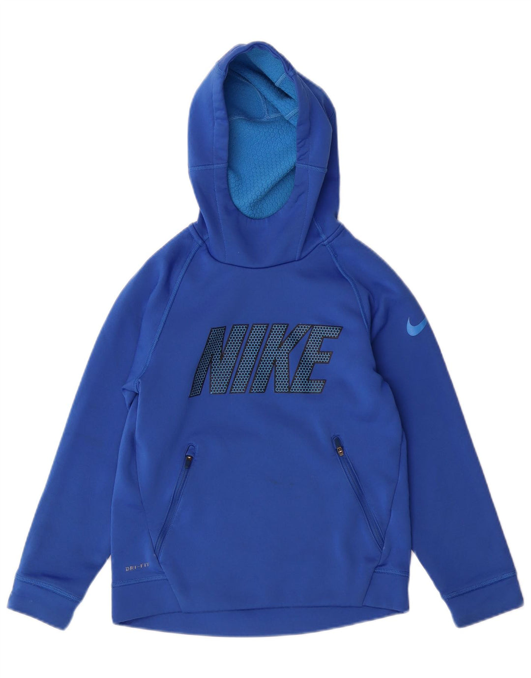 Maglione con cappuccio grafico NIKE da bambino Dri Fit 8-9 anni piccolo in poliestere blu