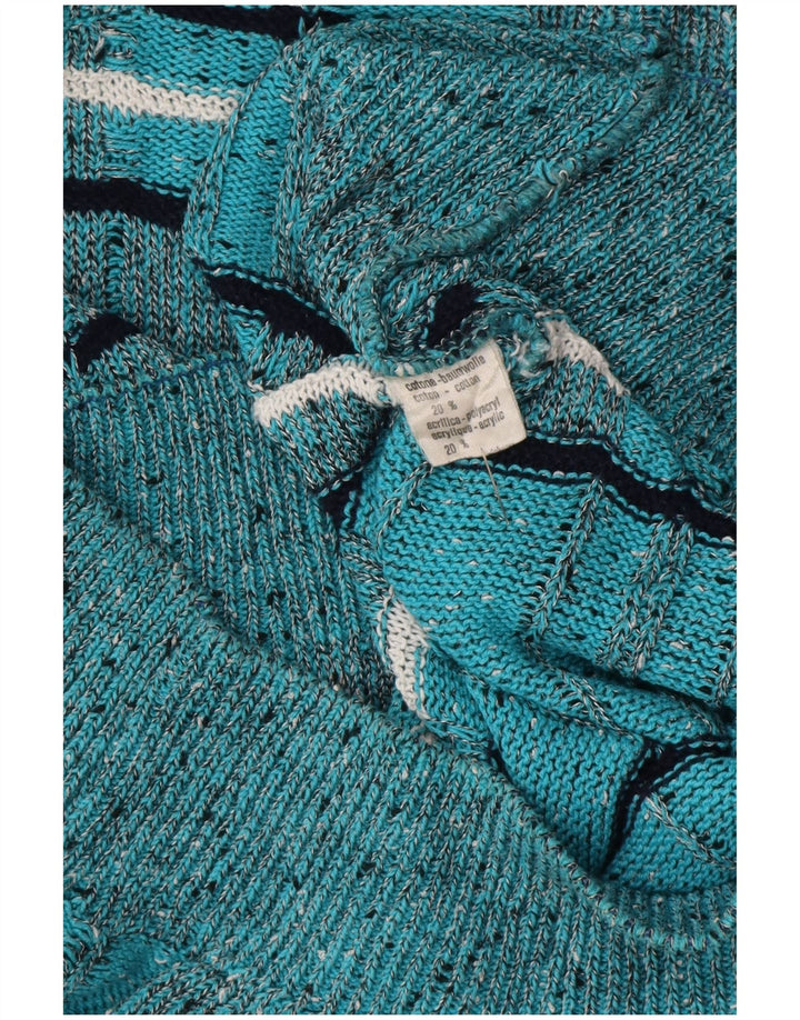 Maglione maglione girocollo da uomo Les Jacquelines IT 52 grandi righe blu