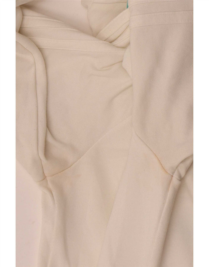 Felpa con cappuccio e zip da donna Adidas IT 44 cotone bianco medio