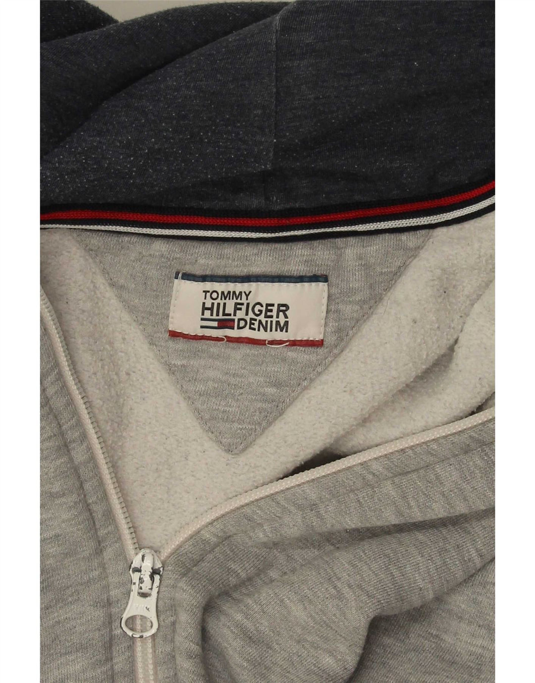 Maglione con cappuccio e zip da uomo Tommy Hilfiger grande grigio screziato