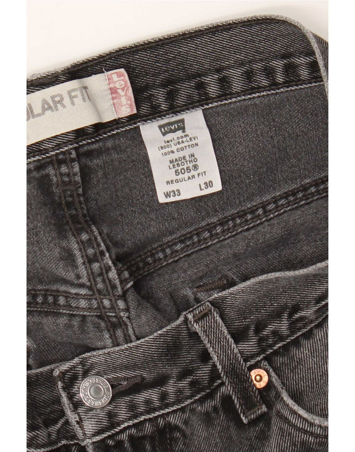 Jeans dritti da uomo Levi's 505 vestibilità regolare W33 L30 cotone grigio