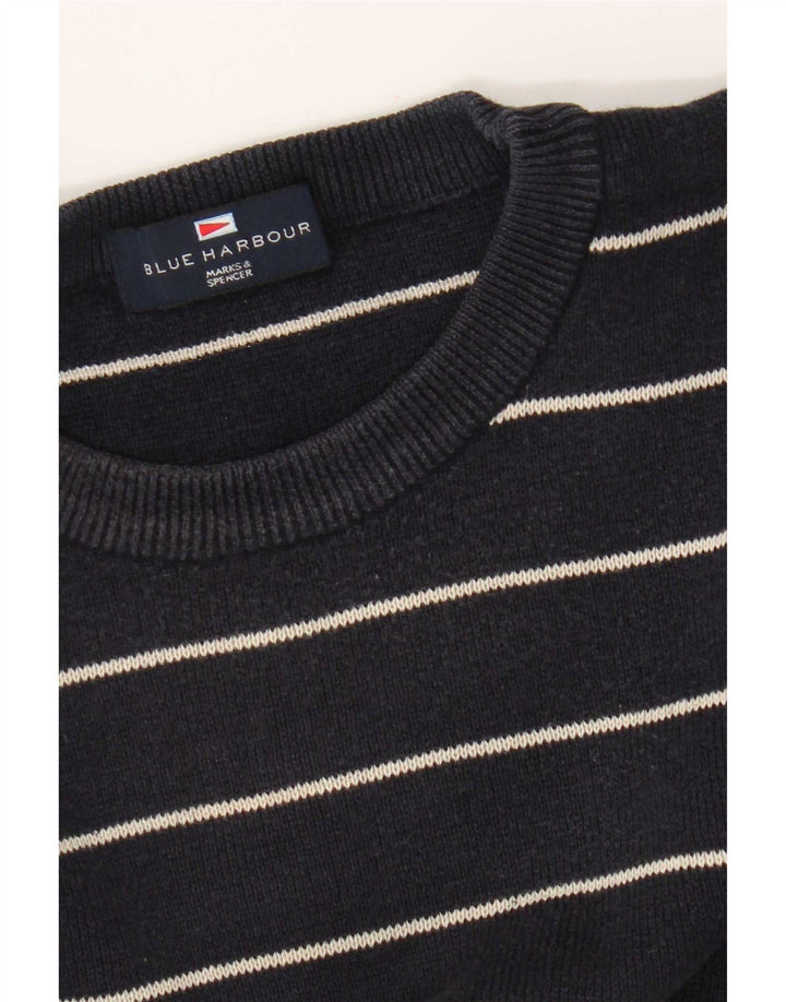 Maglione maglione girocollo da uomo Marks & Spencer blu Harbour blu navy medio
