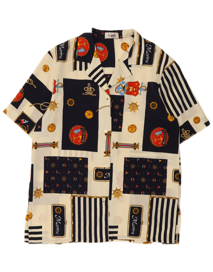 Camicetta Camicia Donna Mirella IT 46 Grande Patchwork Nautico Multicolore