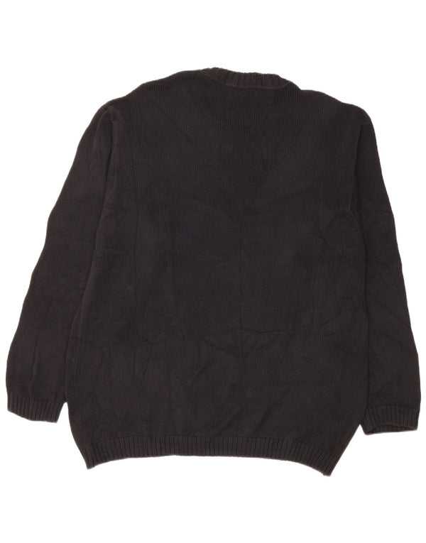 Maglione maglione girocollo da uomo Marks & Spencer grande cotone nero