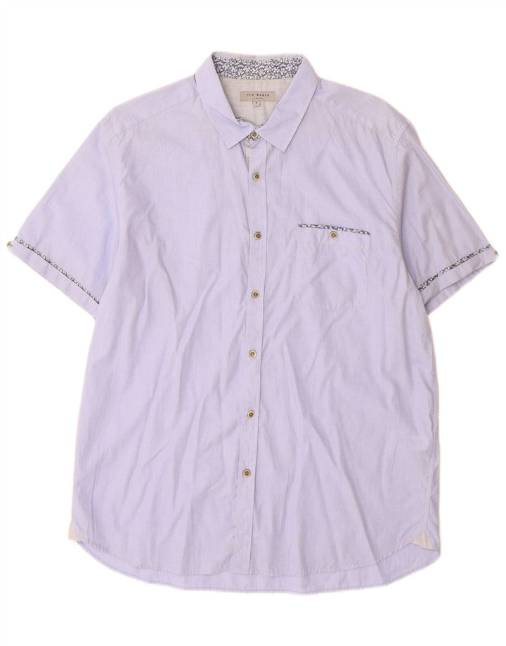 Ted Baker Camicia a maniche corte da uomo taglia 5 XL in cotone blu