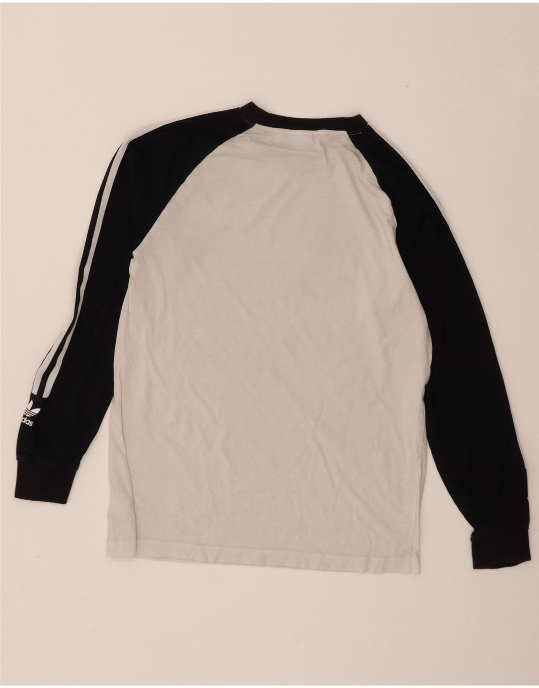 Adidas Maglietta grafica da uomo a maniche lunghe in cotone color block bianco medio