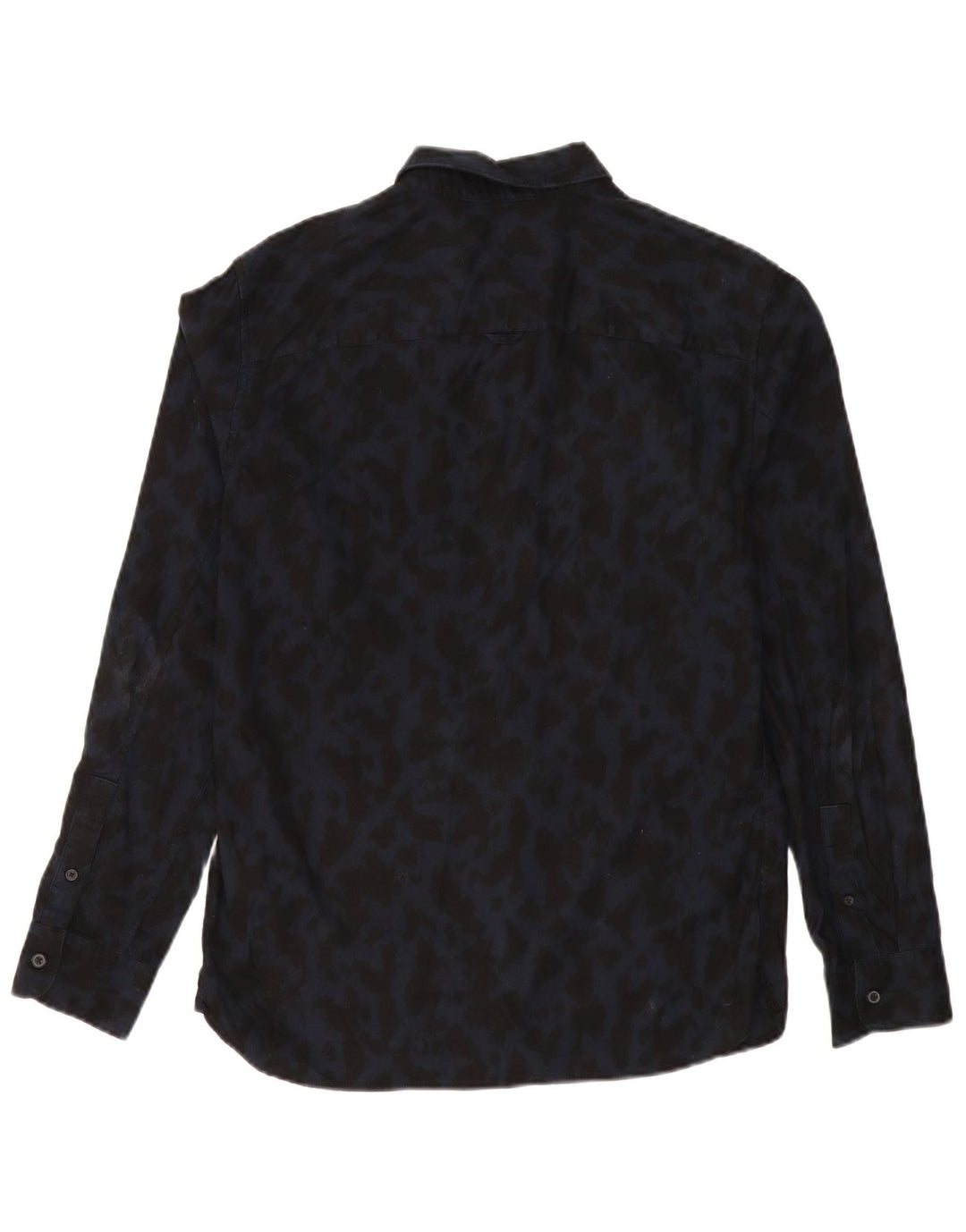 Camicia da uomo ALL SAINTS piccola in cotone con stampa animalier blu navy