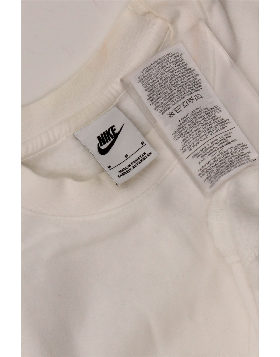 NIKE Felpa da uomo Maglione in cotone bianco medio