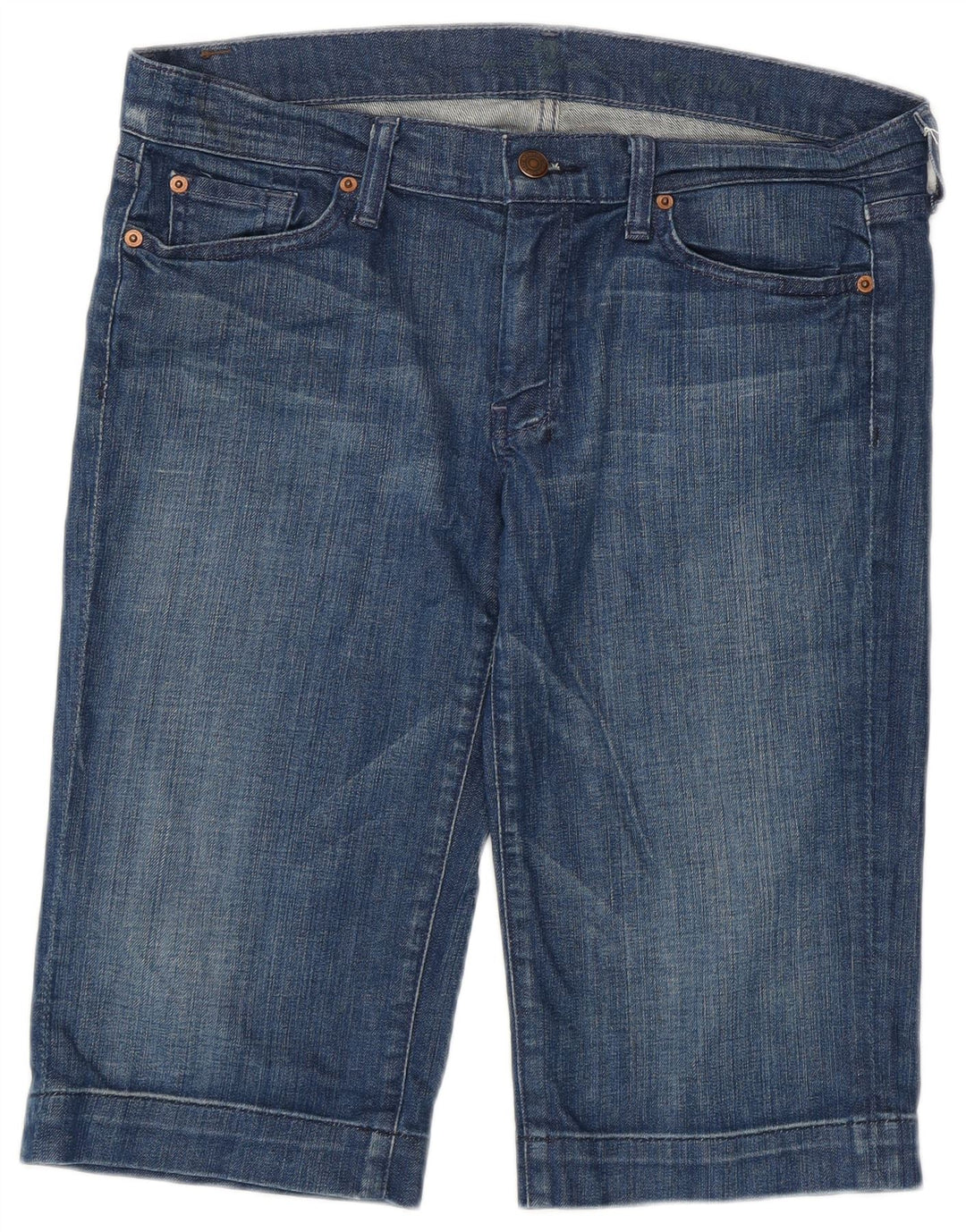 Pantaloncini di jeans da donna 7 For All Mankind W31 Cotone blu medio