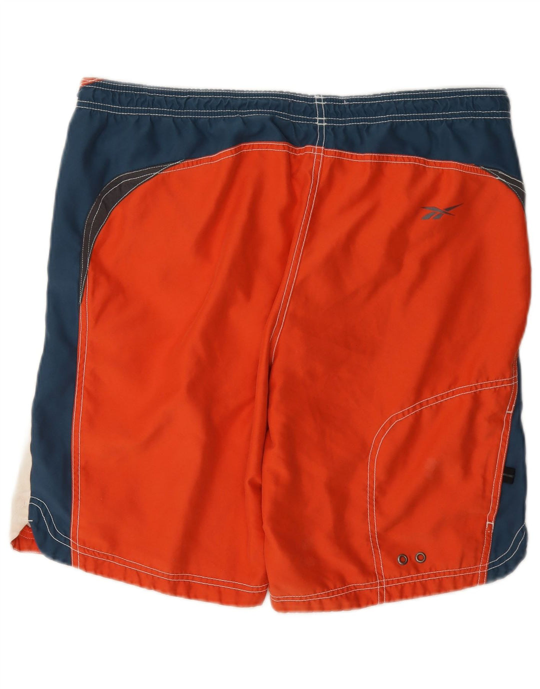 Pantaloncini da bagno grafici da uomo Reebok, poliestere color block arancione medio