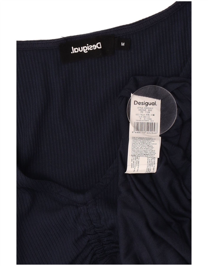 Desigual Abito da donna a trapezio con motivo astratto UK 12 Viscosa blu medio