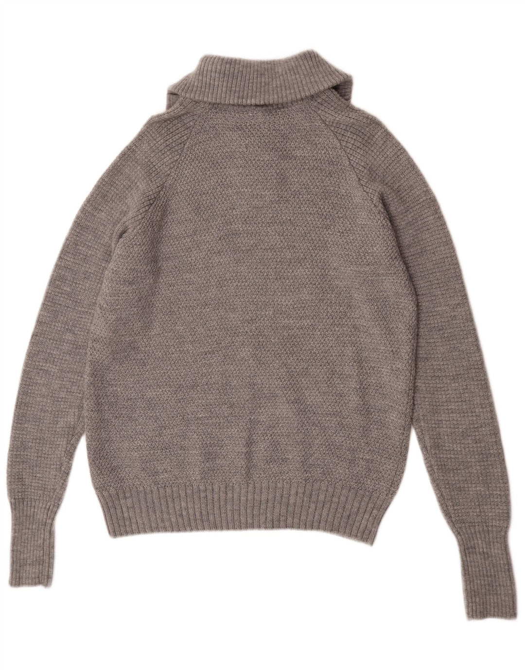 Maglione da uomo Bergans con zip e collo XL in lana merino grigia