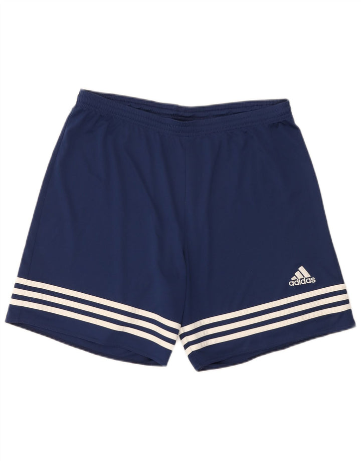 Pantaloncini sportivi Adidas Climalite da uomo di grandi dimensioni in poliestere blu navy