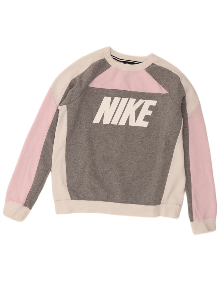 Felpa con grafica Nike da donna, maglione UK 14, colore rosa medio