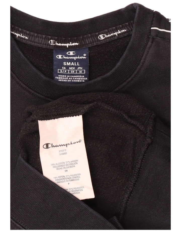Felpa grafica da uomo Champion Felpa piccola in cotone nero