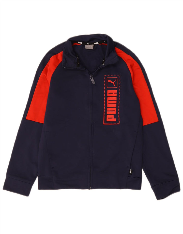 Giacca da ginnastica grafica PUMA da bambino 9-10 anni Blu navy Colourblock