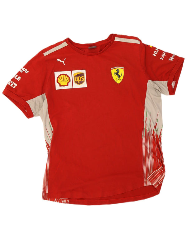 T-shirt grafica Puma da uomo Ferrari Top XL in cotone rosso
