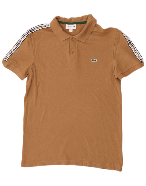 Polo da uomo Lacoste Graphic Regular Fit taglia 4 Colorblock marrone medio