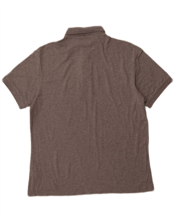 Polo da uomo BARBOUR grande in cotone chiazzato grigio